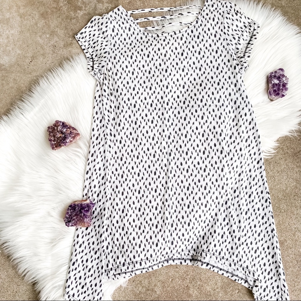 Coin 1904 Gray and Black Speckled Baby Doll Top